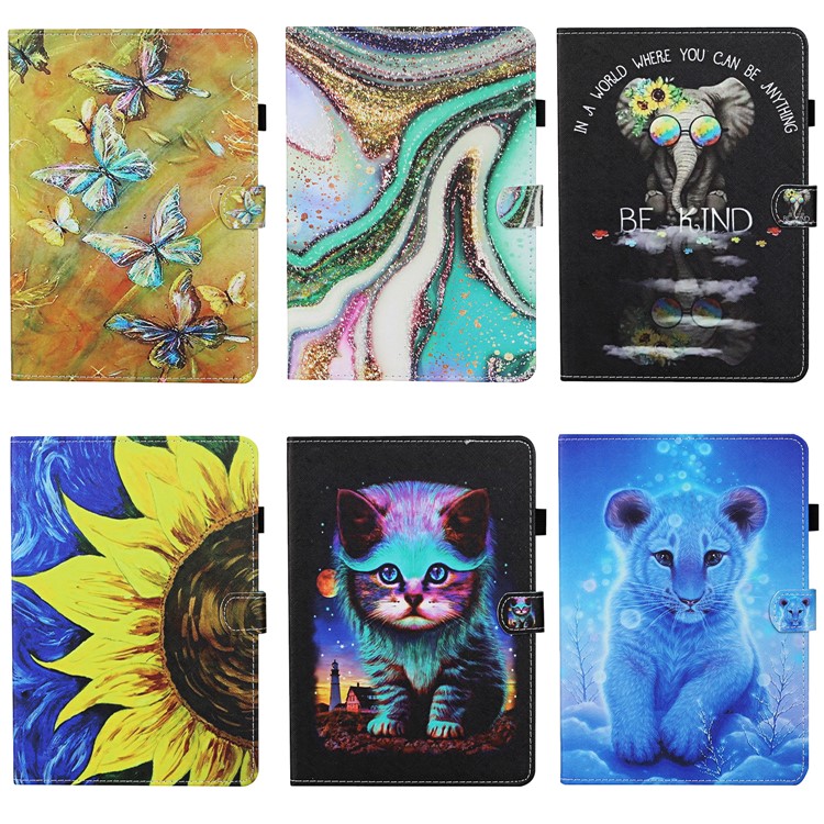 Pattern Printing Card Slots Stand Flip Leather Protective Cover for Huawei MediaPad T5 10.1 - Little Lion-11