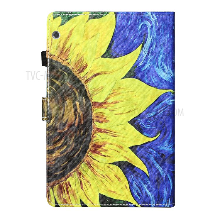 Pattern Printing Card Slots Stand Flip Leather Protective Cover for Huawei MediaPad T5 10.1 - Sunflower-3