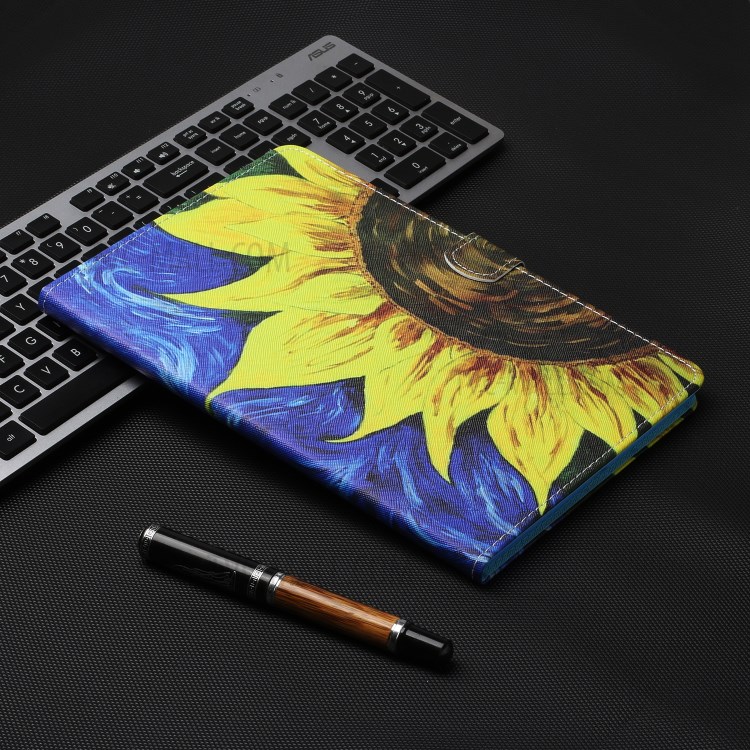 Pattern Printing Card Slots Stand Flip Leather Protective Cover for Huawei MediaPad T5 10.1 - Sunflower-6