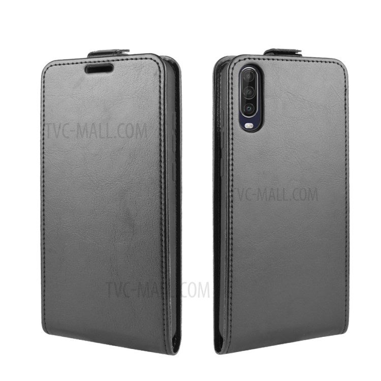 Fou Cheval Cas Vertical Porte-cartes En Cuir Flip Pour Wiko Voir 4 / Afficher 4 Lite - Noir-1