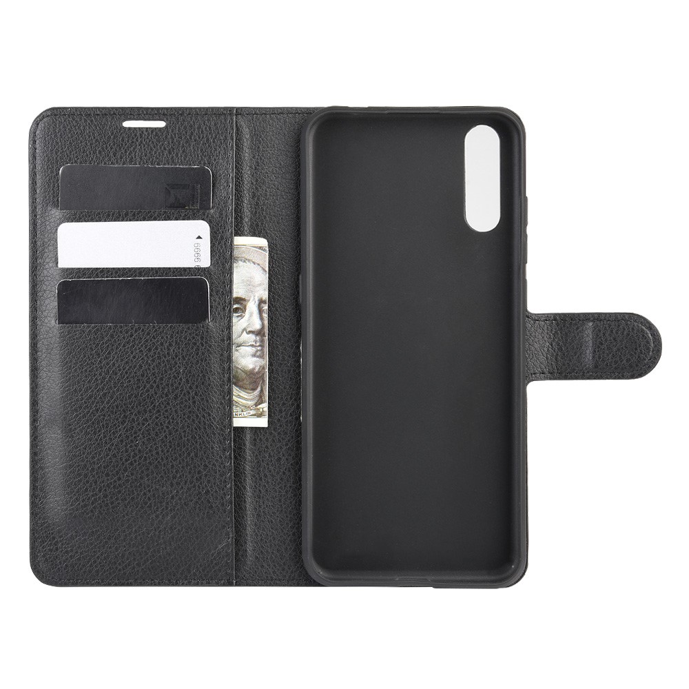 Caso Couro Concha Superfície Lichia Para Visualizar Wiko 4/4 Vista Lite - Preto-4
