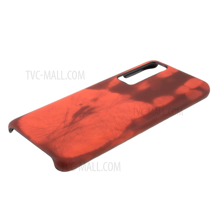 Couleur Fluorescente À Induction Thermique Changer La Casse De Téléphone Arrière PC Pour Huawei Nova 7 5G - Rouge-3