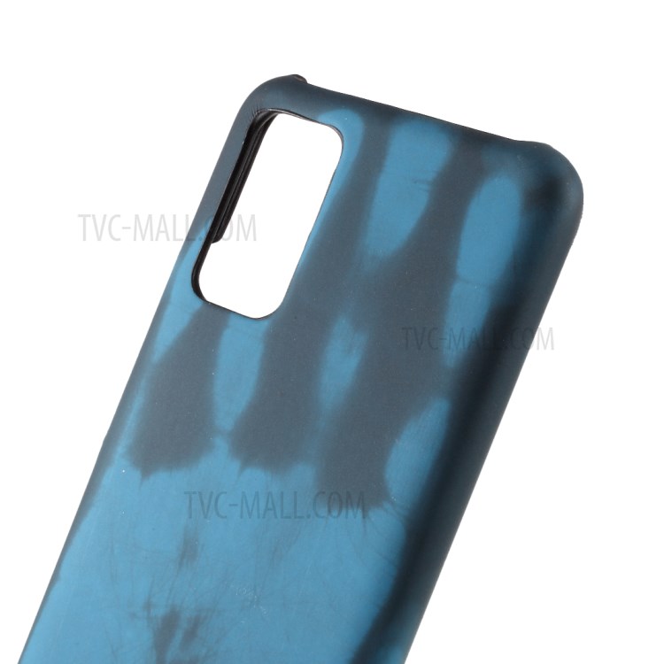 Thermal Induction Fluorescent Color Changing PU Leather Coated PC Case for Huawei Honor View 30/Honor V30 - Blue-7