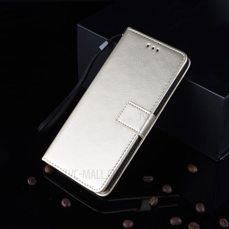 Téléphone Shell Fou Cas Flip En Cuir De Portefeuille De Cheval Pour 30S D'honneur - Or-11