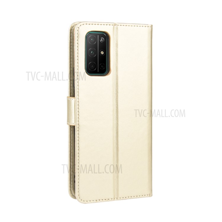 Téléphone Shell Fou Cas Flip En Cuir De Portefeuille De Cheval Pour 30S D'honneur - Or-7
