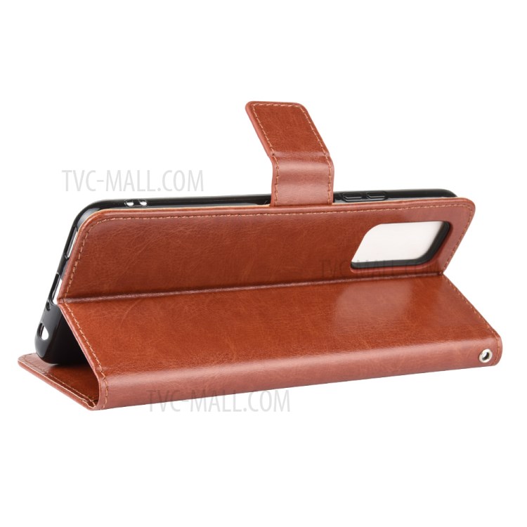 Téléphone Shell Fou Cas Flip En Cuir De Portefeuille De Cheval Pour 30S D'honneur - Marron-6