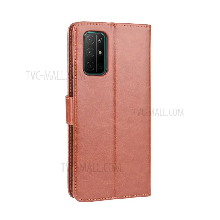 Téléphone Shell Fou Cas Flip En Cuir De Portefeuille De Cheval Pour 30S D'honneur - Marron-7