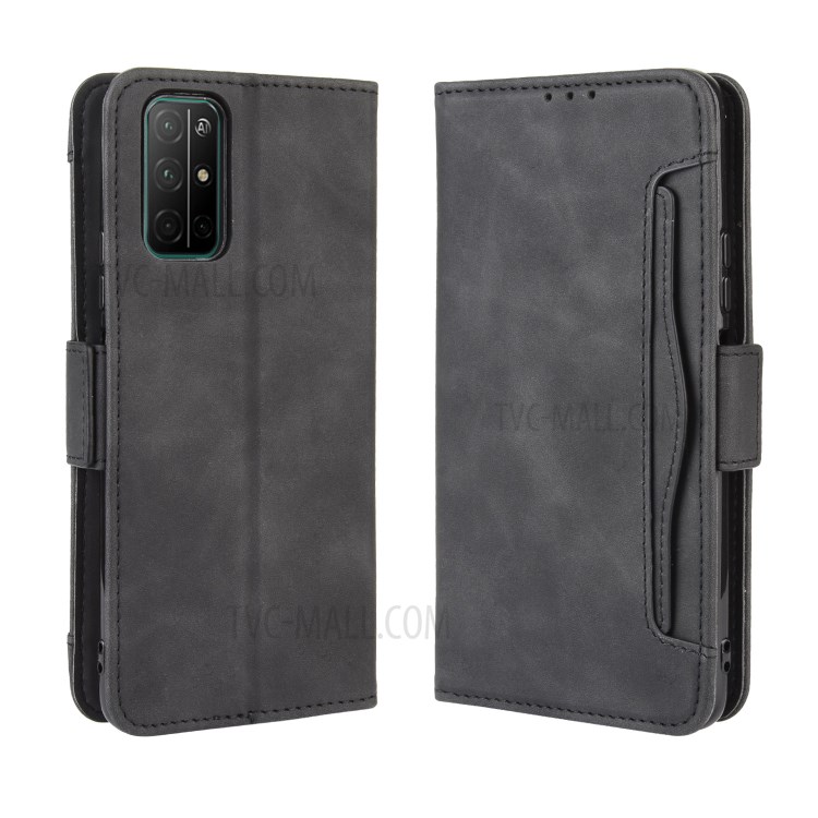 PU Leather with Multiple Card Slots Case Cover for Huawei Honor 30S - Black-2