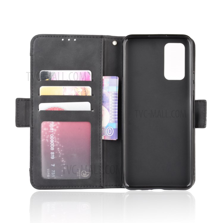 PU Leather with Multiple Card Slots Case Cover for Huawei Honor 30S - Black-4