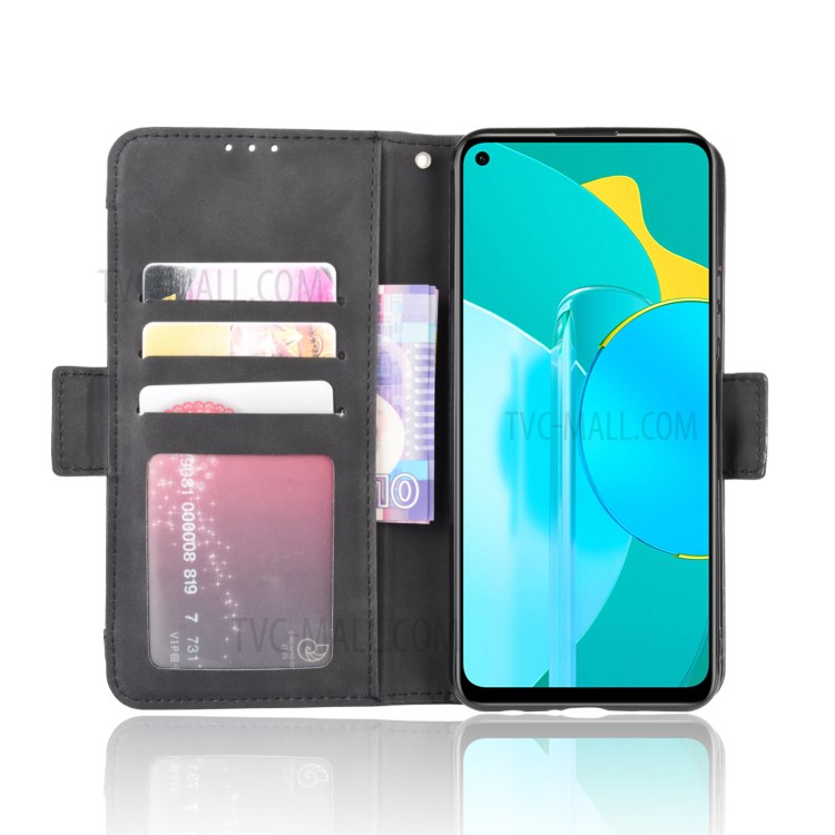 PU Leather with Multiple Card Slots Case Cover for Huawei Honor 30S - Black-5
