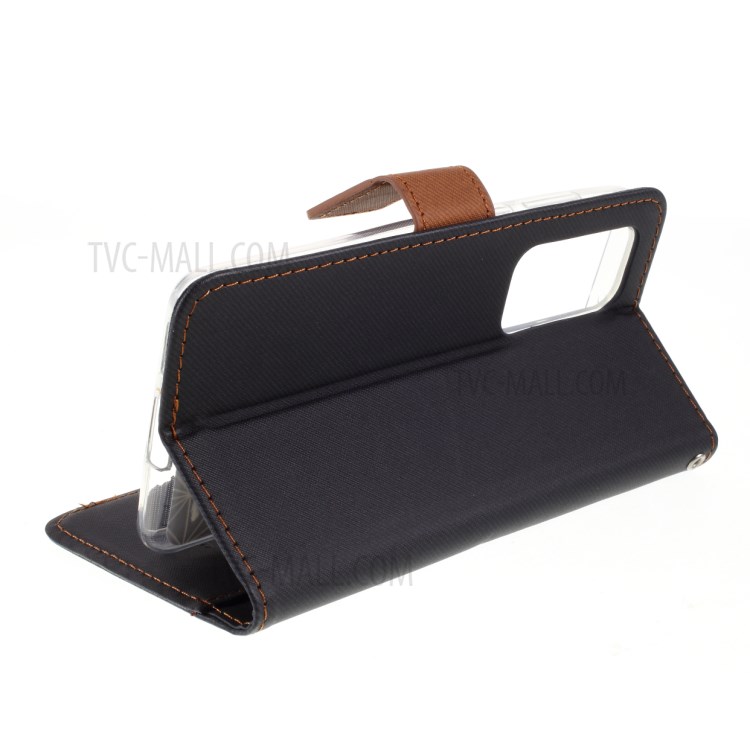 Le Coperture Di Caso Di Vibrazione Del Telefono ROAR Grano Twill Portafogli In Pelle Per P40 Huawei - Nero-5