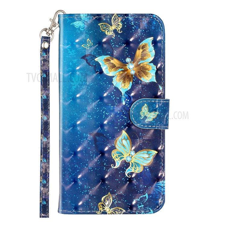 Light Spot Decor Wallet Stand Pattern Printing Leather Phone Shell for Honor 20 Pro - Butterfly-3