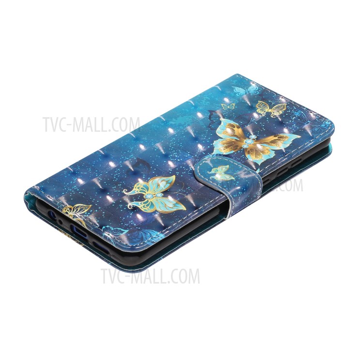 Spot Light Decoração Couro Caso Modelado Do Telefone Carteira Com Alça Para P30 Huawei - Borboleta-5