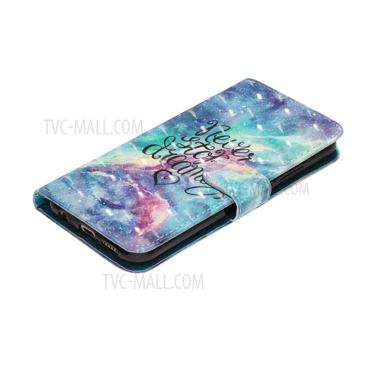 Decoración Punto De Luz Impresión Del Patrón De La Carpeta Del Cuero Del Soporte De La Cáscara Lite Huawei P20 (2018) / 3e Nova (China) - Nunca Dejes De Soñar-5