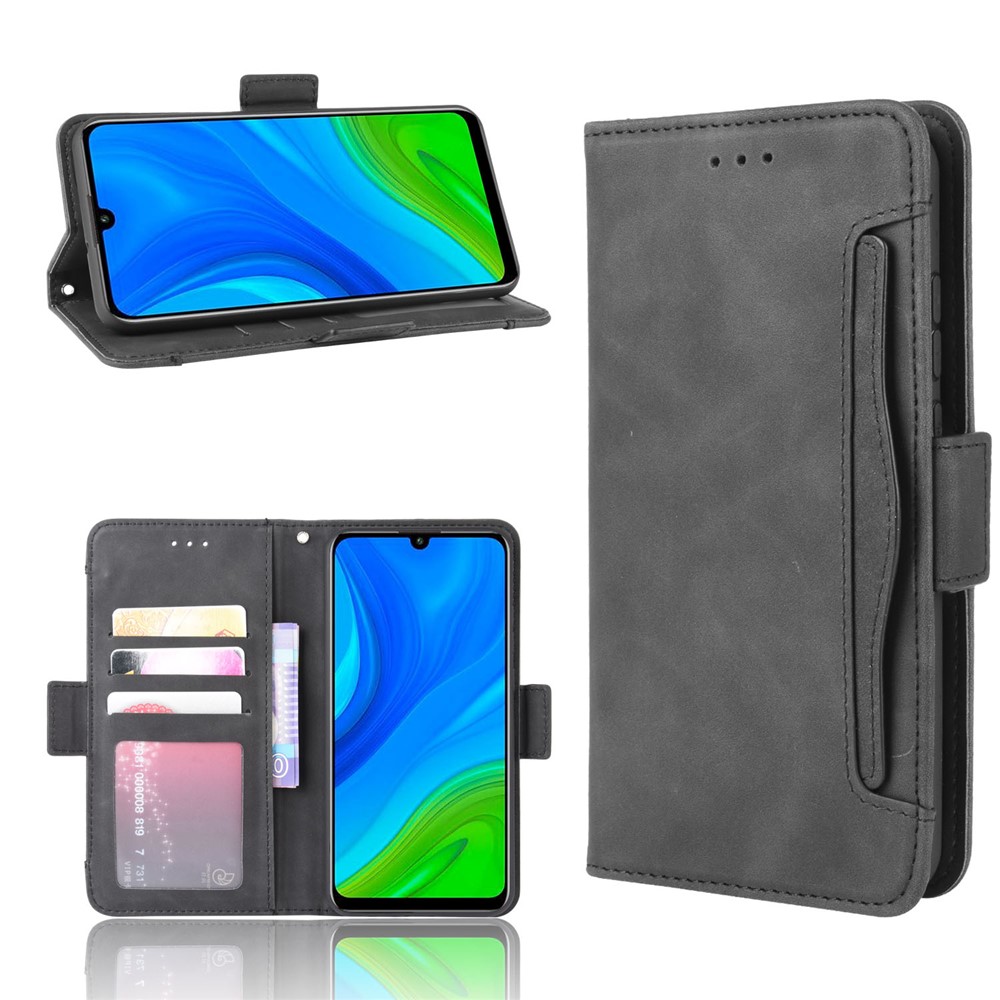 PU Leather with Multiple Card Slots Cover for Huawei Nova Lite 3+/P Smart 2020 - Black-1