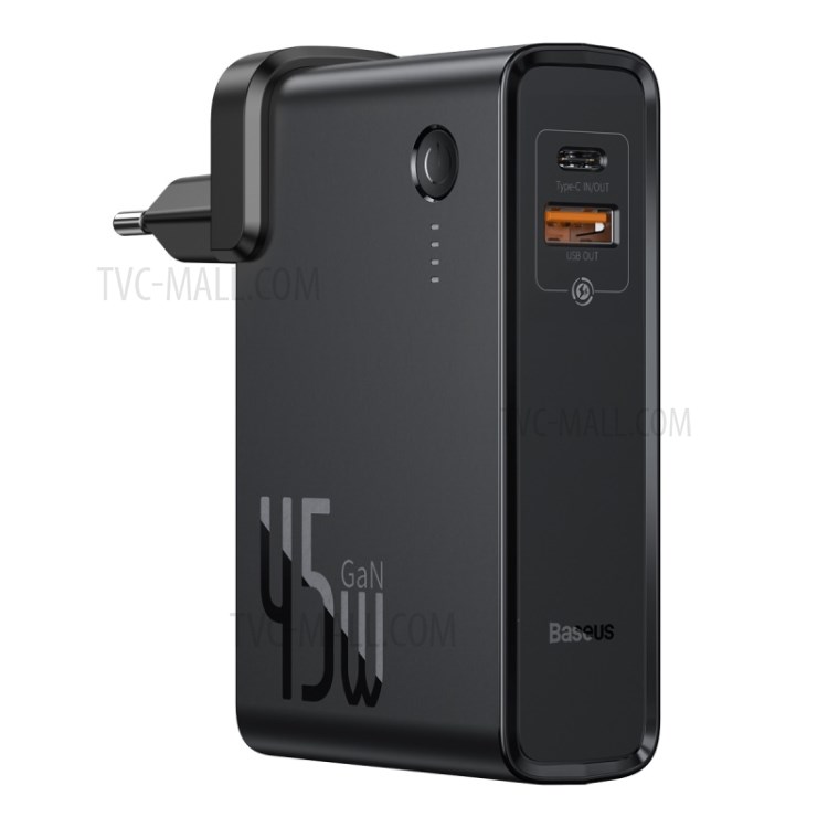 BASEUS Power Station(GaN)2-in-1 Quick Charge Power Bank & Charger C+U 10000mAh 45W EU - Black-8