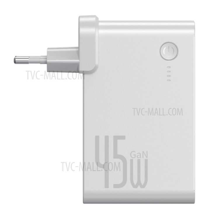 BASEUS Power Station(GaN)2-in-1 Quick Charge Power Bank & Charger C+U 10000mAh 45W EU - White-11