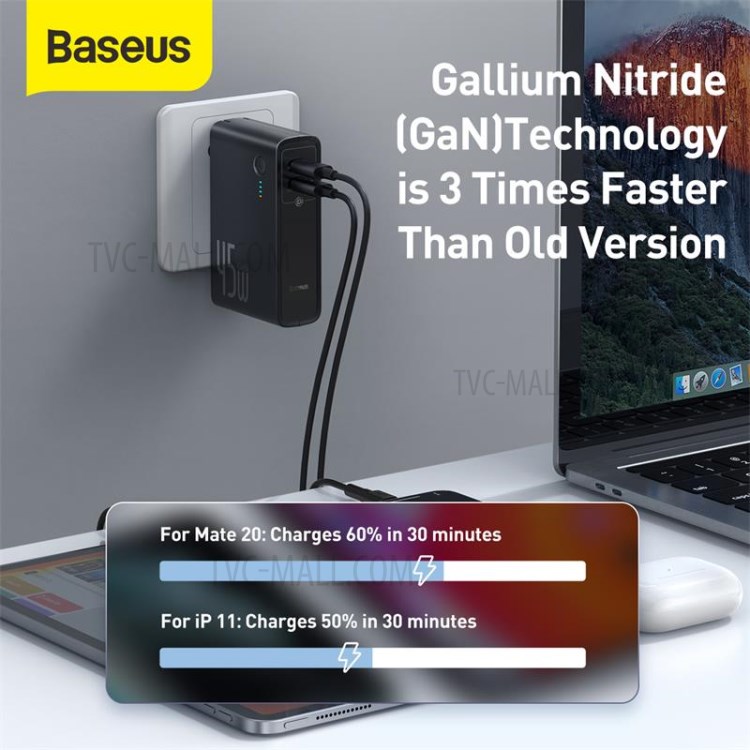 BASEUS Power Station(GaN)2-in-1 Quick Charge Power Bank & Charger C+U 10000mAh 45W CN Standard - Black-4