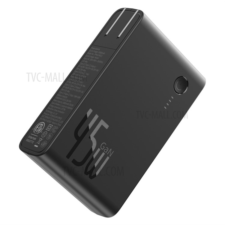 BASEUS Kraftwerk (GaN) 2-in-1 Schnelladungsstrombank & Ladegerät Dual-Typ-C-Ports 10000mAh 45W CN Standard - Schwarz-10