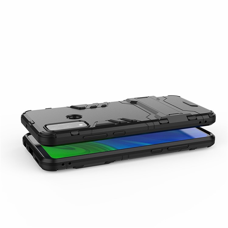 Copertura Combo Guard PC + TPU Con Cavalletto Per Huawei P Intelligente 2020 - Nero-4