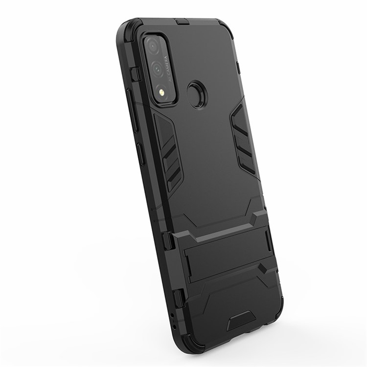 Copertura Combo Guard PC + TPU Con Cavalletto Per Huawei P Intelligente 2020 - Nero-5