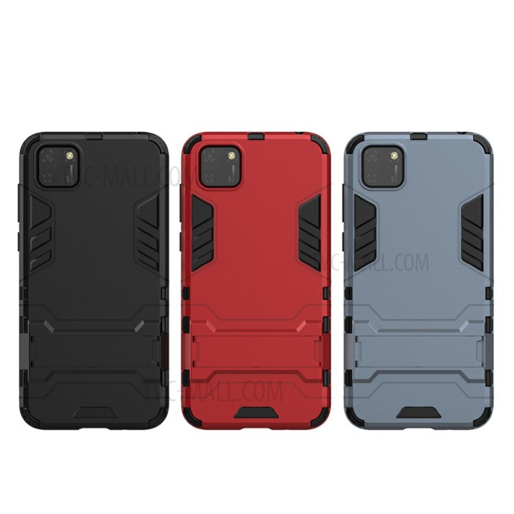 2-in-1 Escudo Do Telefone PC + TPU Com Tampa Kickstand Para Huawei Y5p 9S / Honra - Preto-10