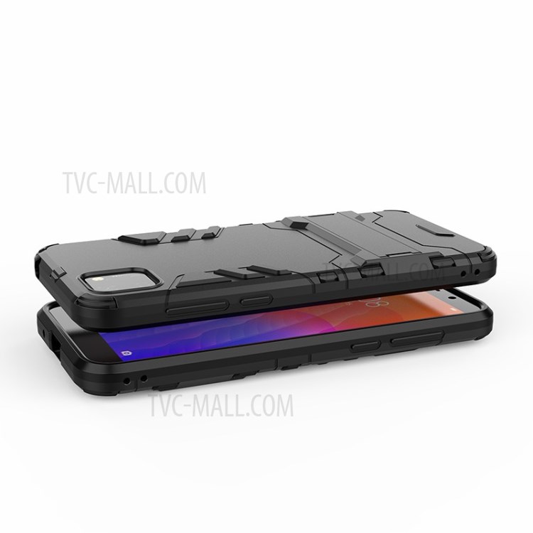 2-in-1 PC + TPU Phone Shell with Kickstand Cover for Huawei Y5p/Honor 9S  - Black-4