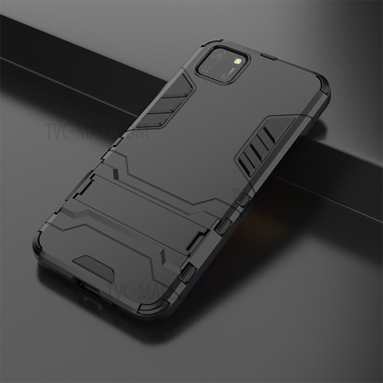 2-in-1 Escudo Do Telefone PC + TPU Com Tampa Kickstand Para Huawei Y5p 9S / Honra - Preto-9