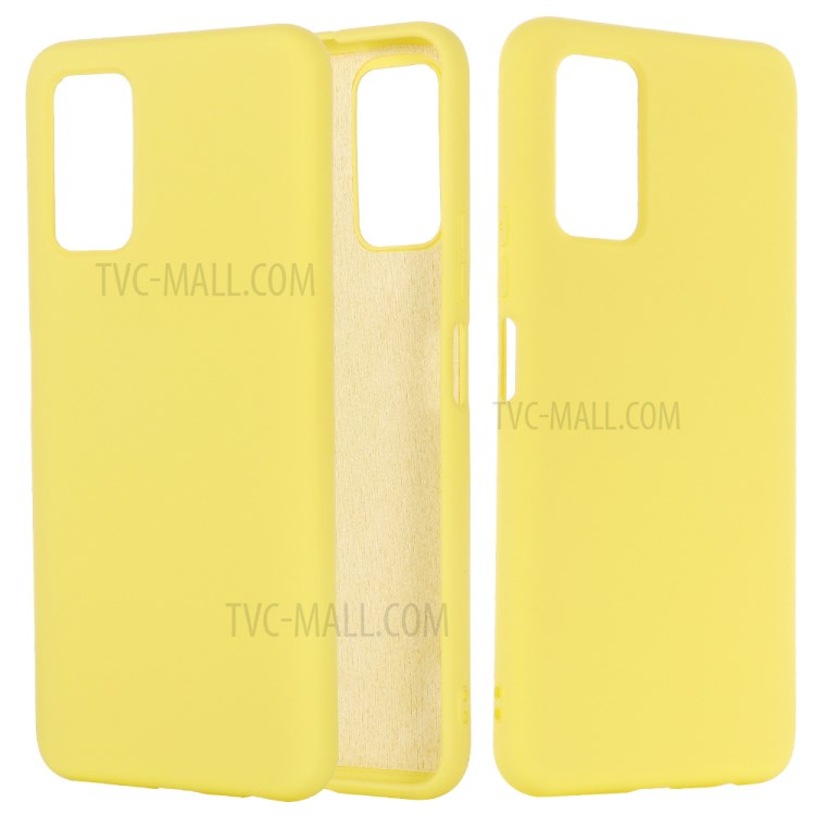Caso Trasero Con Estilo De Silicona Líquida Por El Honor X10 5G - Amarillo-1