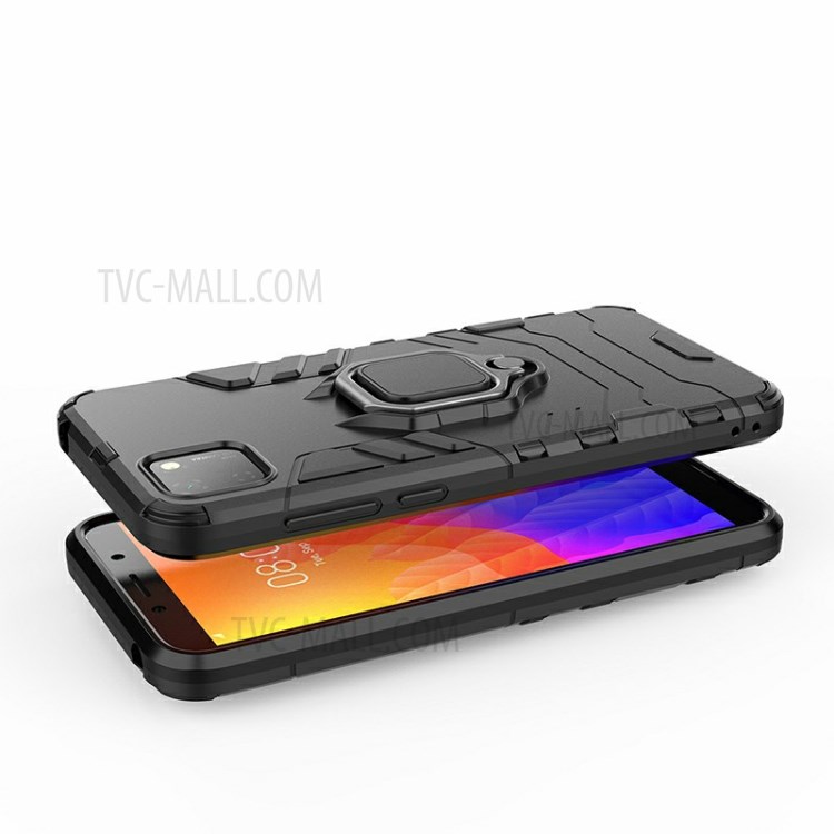 Legal Guardar PC + TPU Tampa Do Telefone Híbrido Com Kickstand Para Huawei Y5p 9S / Honra - Preto-4