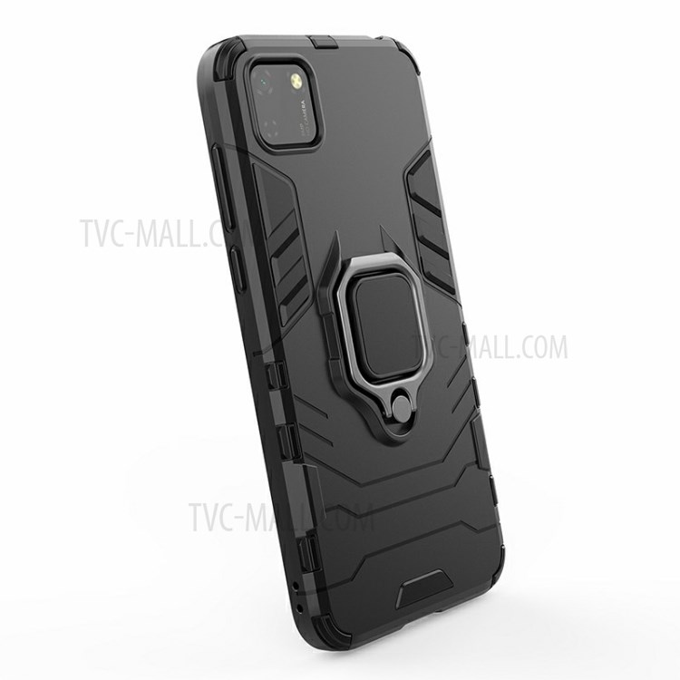 Legal Guardar PC + TPU Tampa Do Telefone Híbrido Com Kickstand Para Huawei Y5p 9S / Honra - Preto-5