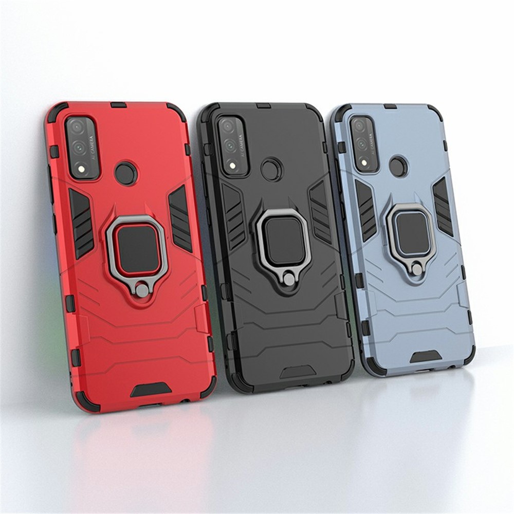 Shell Protective Shell Guard Holder Hold Standista PC Case Ibrido TPU Per Huawei P Smart 2020 - Nero