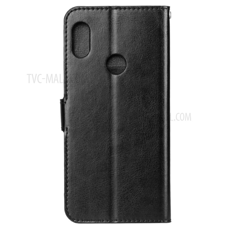 Caso De Telefone Carteira De Couro De Pele De Cavalo Louco Para P Huawei SMART 2020 - Preto-3