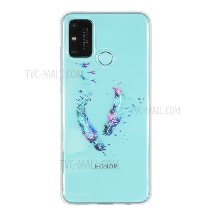 Pattern Printing TPU Soft Phone Back Case for Huawei P smart 2020 - Feather-2