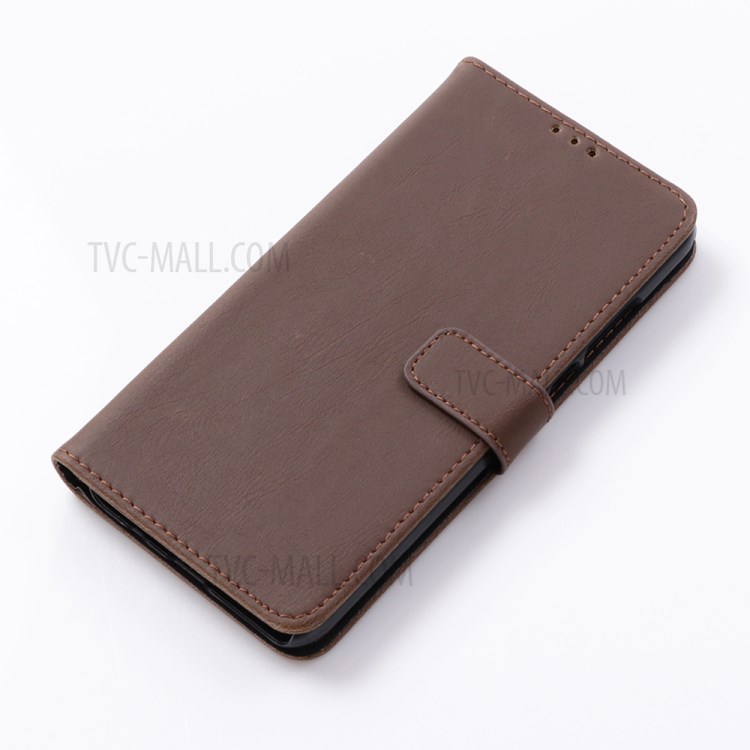 Capa De Couro Pele Cavalo Louco Para Huawei P40 Lite E / Y7p / Honra 9C - Café-8