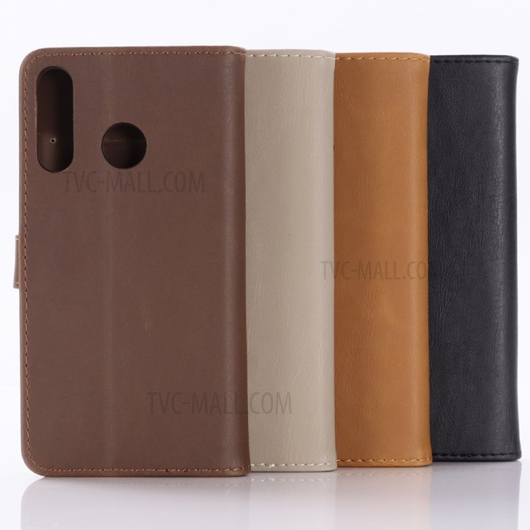 Crazy Horse Skin Leather Cover for Huawei P40 lite E/Y7p/Honor 9C - Coffee-9