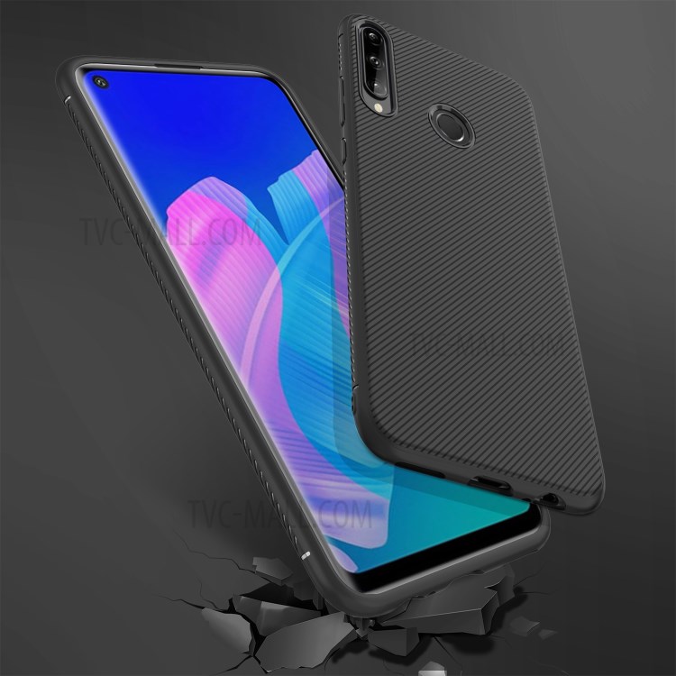 LENUO Twill Texture Soft TPU Protective Case for Huawei P40 lite E/Y7p - Black-5