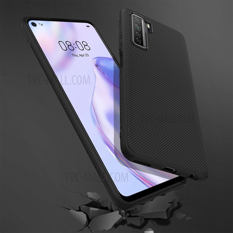 LENUO Twill Texture TPU Protective Cover for Huawei P40 Lite 5G/nova 7 SE - Black-6