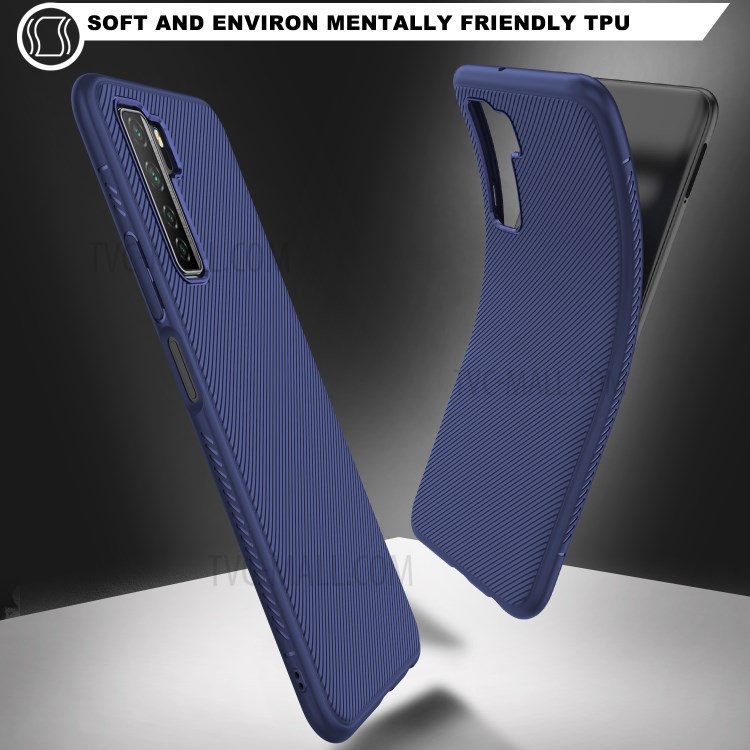 LENUO Sarga Textura De TPU Cubierta Protectora Para Huawei P40 Lite 5 G / Nova 7 SE - Azul-2