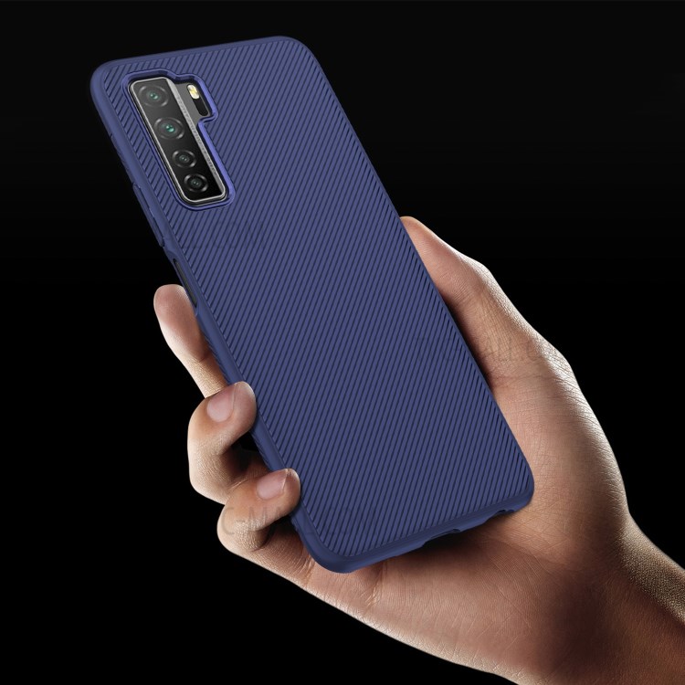 LENUO Sarga Textura De TPU Cubierta Protectora Para Huawei P40 Lite 5 G / Nova 7 SE - Azul-4