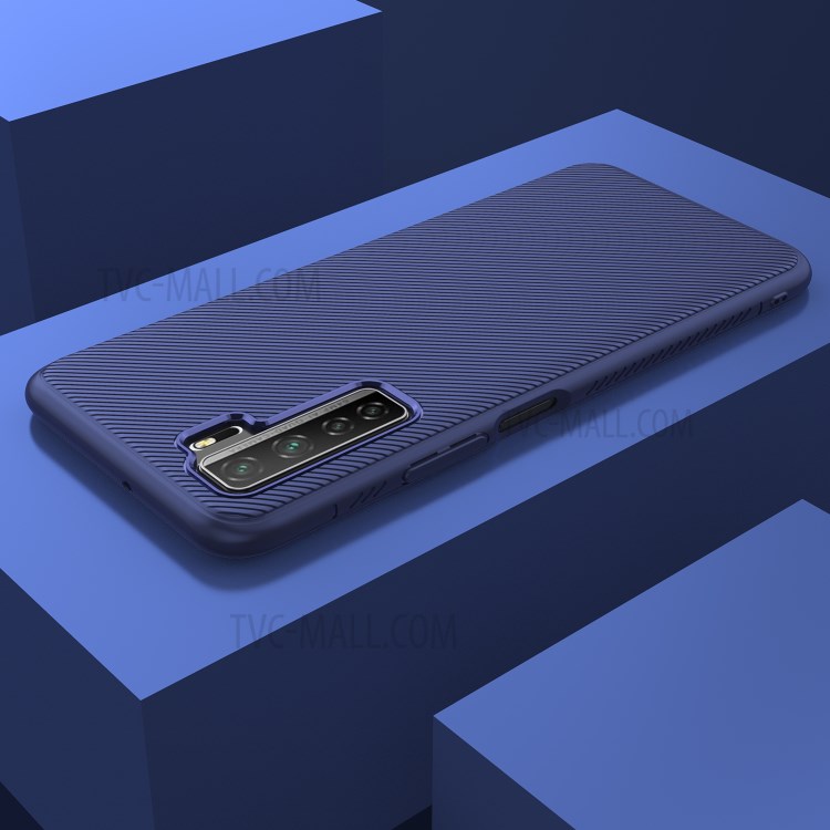 LENUO Sarga Textura De TPU Cubierta Protectora Para Huawei P40 Lite 5 G / Nova 7 SE - Azul-6