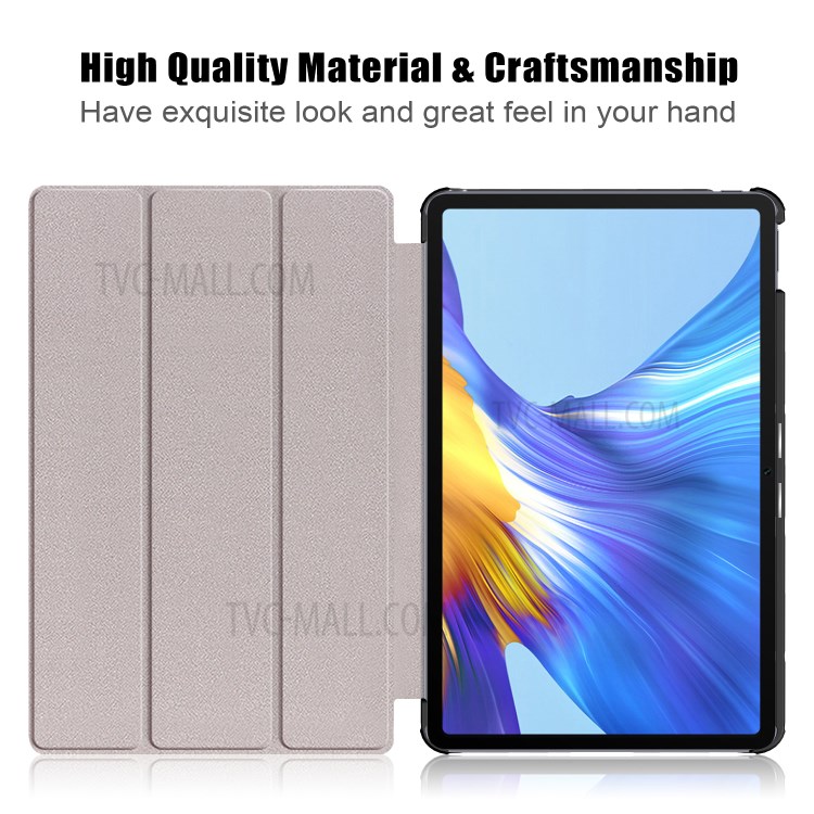 Pattern Printing PU Leather Tri-fold Stand Tablet Case for Honor V6 5G 10.4/Huawei MatePad 10.4 - Butterflies and Flowers-5