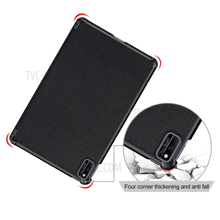 Tri-dobra Com Tampa Comprimido Couro Suporte Para Honra V6 5G 10,4 - Preto-6