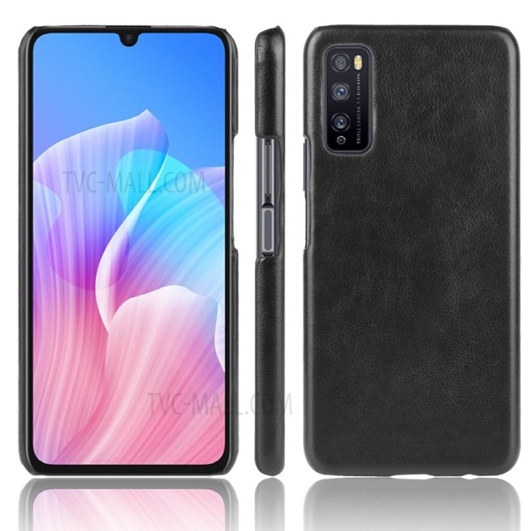 Litchi Skin Leather Coated PC Shell Phone Case for Huawei Enjoy Z 5G/Enjoy 20 Pro - Black-1