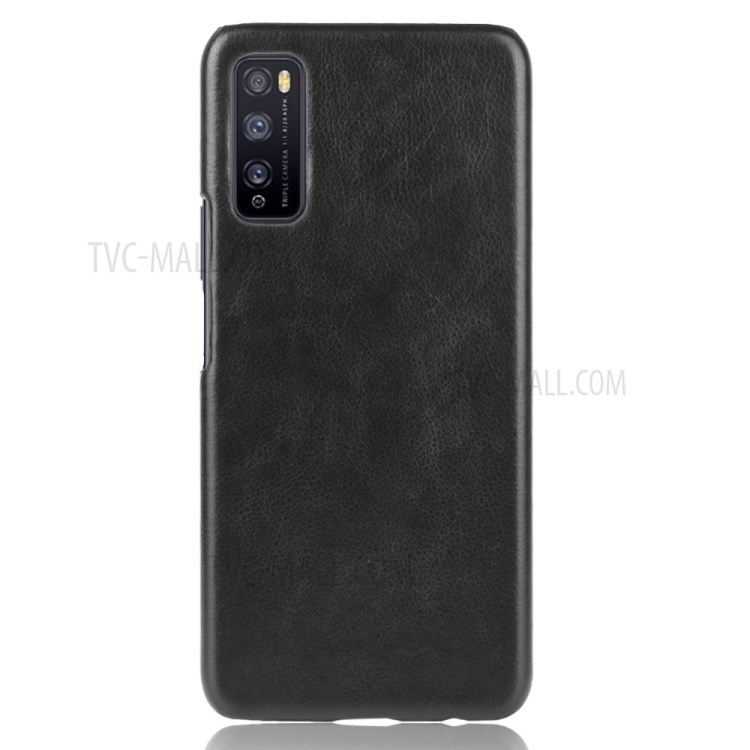 Litchi Skin Leather Coated PC Shell Phone Case for Huawei Enjoy Z 5G/Enjoy 20 Pro - Black-2