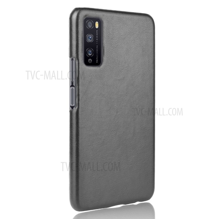 Litchi Skin Leather Coated PC Shell Phone Case for Huawei Enjoy Z 5G/Enjoy 20 Pro - Black-3