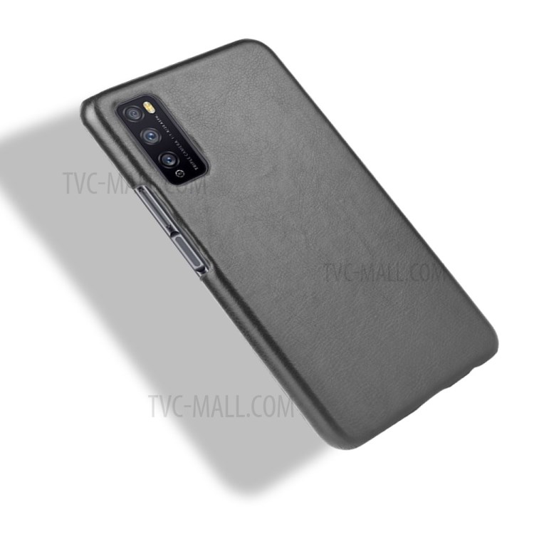 Litchi Skin Leather Coated PC Shell Phone Case for Huawei Enjoy Z 5G/Enjoy 20 Pro - Black-4
