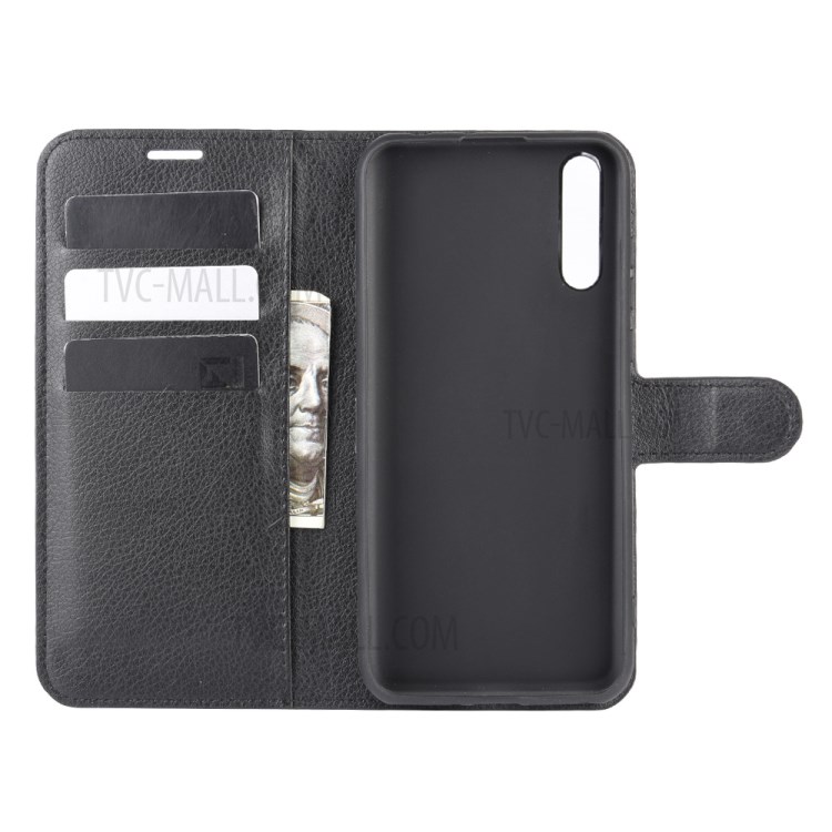 Litchi Surface Magnetic Leather Shell for Huawei Y8p/Enjoy 10s - Black-4