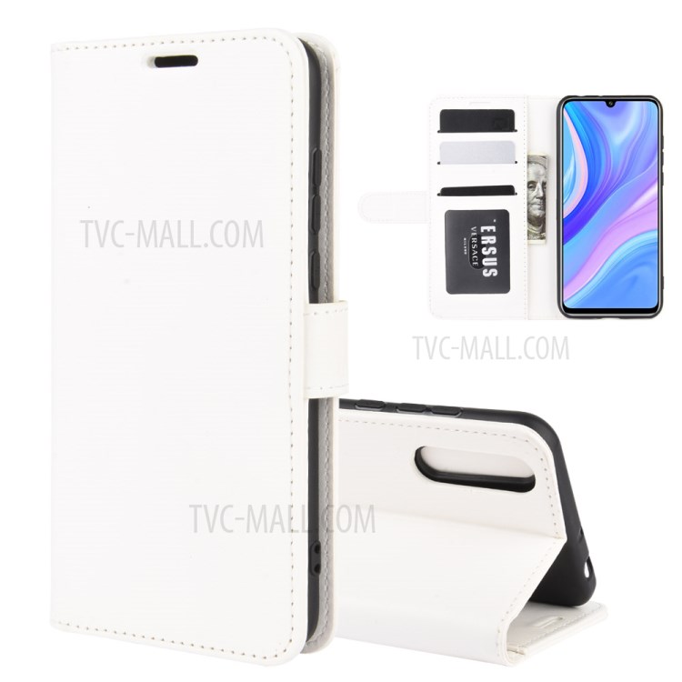 Crazy Horse Skin PU Leather Phone Shell for Huawei Y8p/Enjoy 10s - White-1