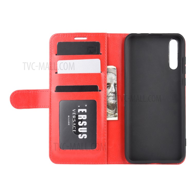 Crazy Horse Skin PU Leather Phone Shell for Huawei Y8p/Enjoy 10s - Red-5